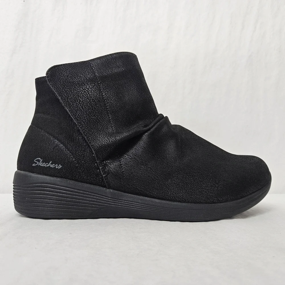 Skechers Arya Fresher Trick Ankle Boots Vegan 167809 Black Womens Size 10